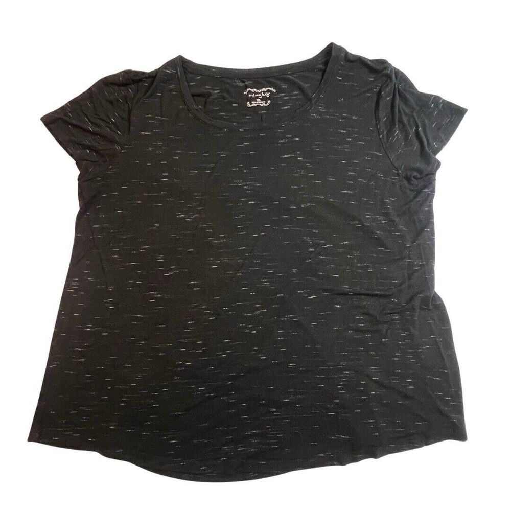 Maison Jules Top Womens XL Black Casual Basic Stretchy Preppy Soft Girl T Shirt - Picture 5 of 9